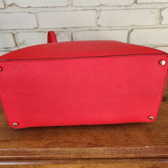 Euc Kate Spade Lucie Cameron Street Rosso Red Shoulder Bag Tote Purse - Picture 7 of 15